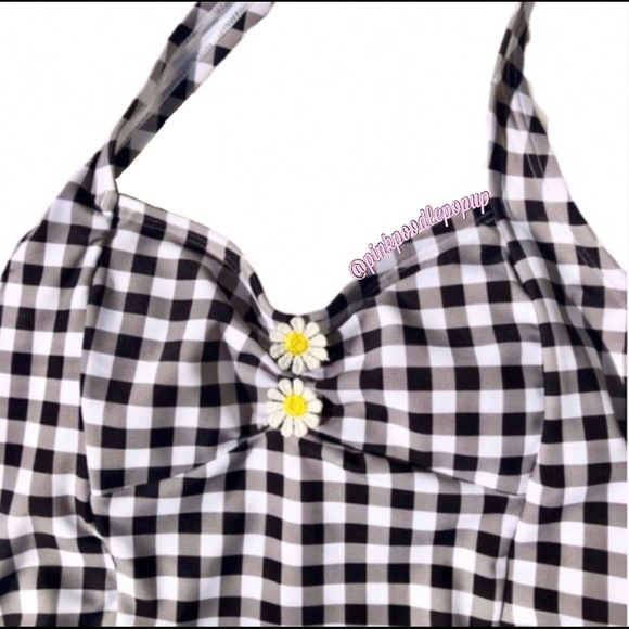 Betsey Johnson B&W Gingham Retro Bathing Suit NWT - Picture 11 of 14